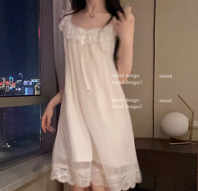 网纱家居服轻薄仙女风夏季