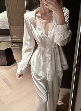 「LA」Jinx·隐欲法则丨边界系列*纯欲性感蕾丝衬衫长袖睡衣套装