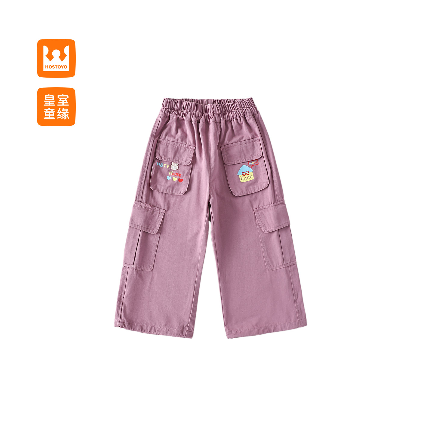 皇室童缘女童卡通印花工装裤