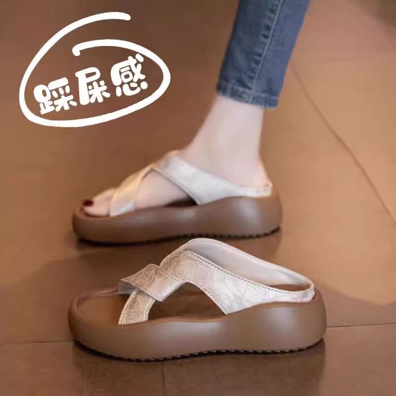 姚选女鞋好物夏季凉拖女外穿新款外出厚底休闲防滑沙滩凉鞋一字拖