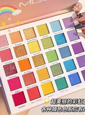 屈臣氏彩色眼影儿童舞台妆彩妆专用蓝色绿色紫色亮片眼影盘表演出