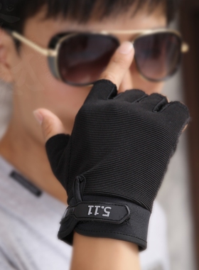 春夏防滑防晒户外骑行511手套男士开车战术健身运动秋冬半指手套