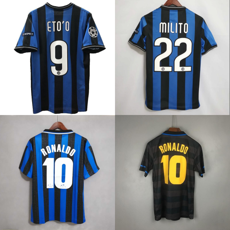 Milito jersey 2009-10 Inter Milan retro soccer shirt RONALDO