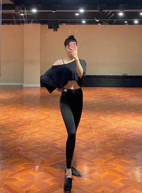 LR拉丁打底裤均码练功服高腰收腹裤黑色灰色可选