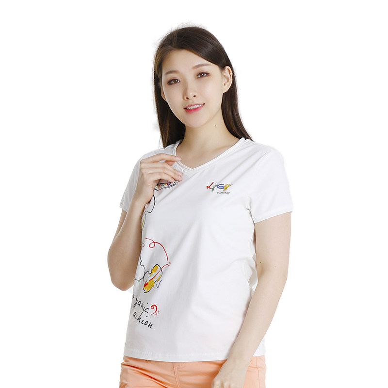 La Pagayo拉柏家雅夏季短袖大码淑女显瘦圆领修身大码女装短袖T恤