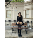 大毛领呢子外套大衣女中长款 大小姐微胖大码 韩版 冬季 京都名流