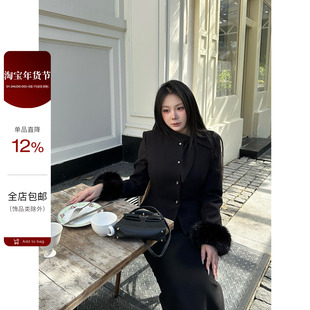 大小姐微胖大码“娇贵千金”轻熟千金风西装外套+包臀长裙两件套