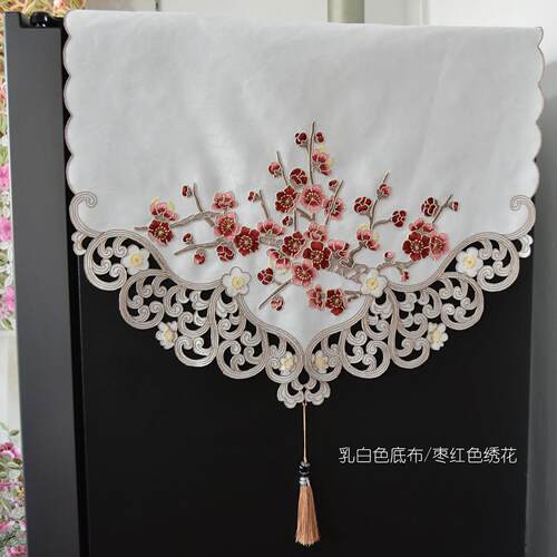 单双门防尘冰箱盖巾刺绣