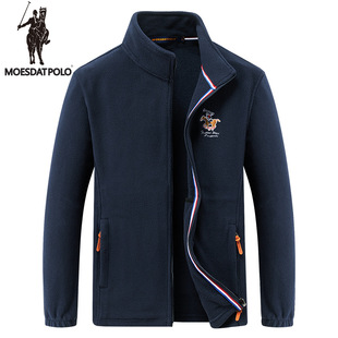 拉尔伦保罗摇粒绒外套休闲开衫保暖装上衣男士春秋季抓绒休闲夹克