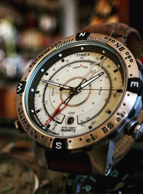 正品TIMEX天美时户外运动大表盘多功能潮汐指南针手表男T2N721