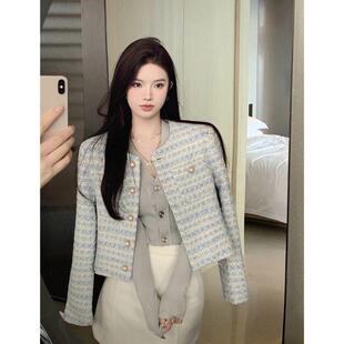 珍珠扣小香风外套女2024春秋新款法式设计感小众宽松短款气质上衣