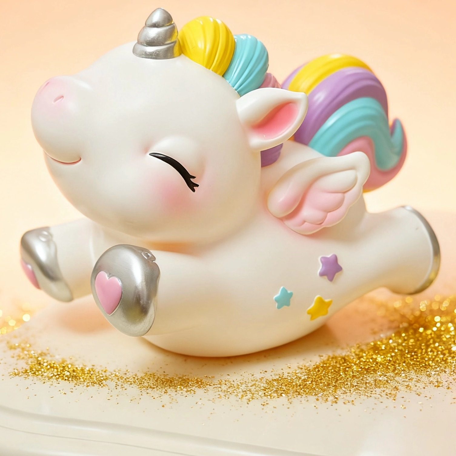 创意儿童女孩存钱罐彩虹小白马高颜值少女心可存可取储蓄钱罐摆件