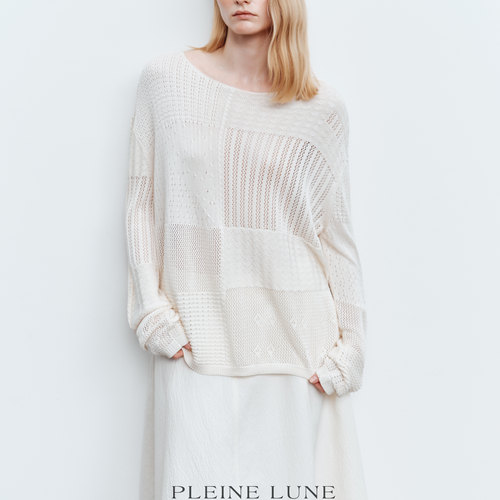 全真丝手工钩花镂空罩衫