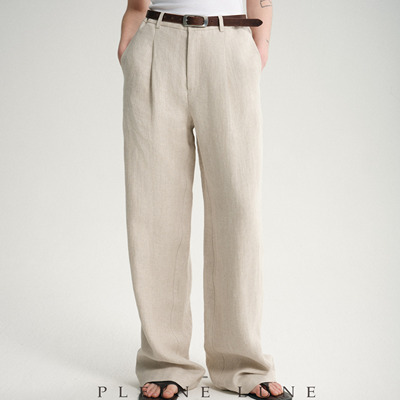 意大利高奢亚麻 捏褶休闲裤 双色