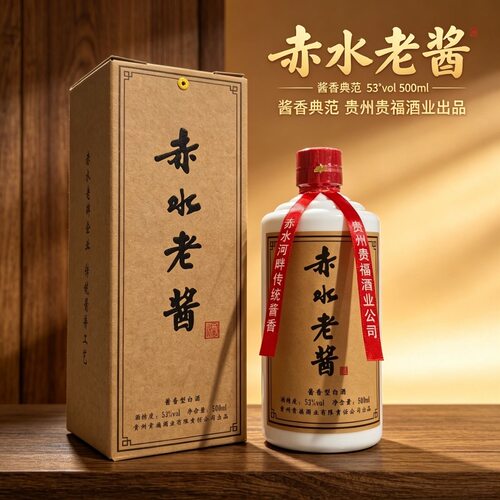 赤水老酱酒 酱香型53度大曲酱香酒盒装宴席送礼口粮自饮酒