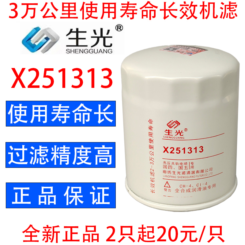 生光 X251313机油滤芯适配江淮骏铃V5V6康铃J5J6云内D25D30机滤-封面