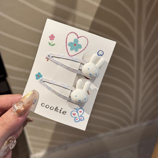 可爱米菲兔BB夹甜酷少女侧边碎发刘海夹日系卡通百搭ins风发夹