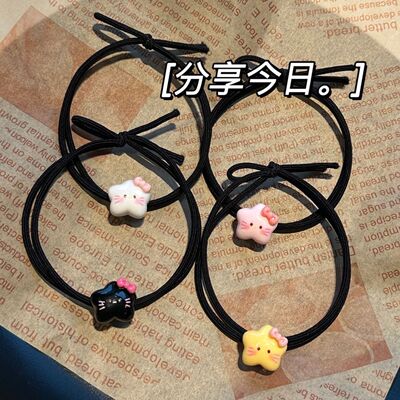 迷你五角星kt猫发圈可爱甜美少女心卡通凯蒂猫皮筋头饰女新款头套