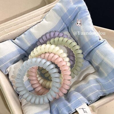 韩系秋冬bm色系ins电话线发圈可爱皮筋头绳高弹力耐用无痕电话圈