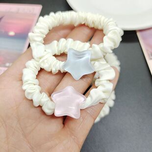 少女心可爱蓝粉星星发圈ins粉嫩皮筋高弹力发绳送闺蜜男友小皮筋