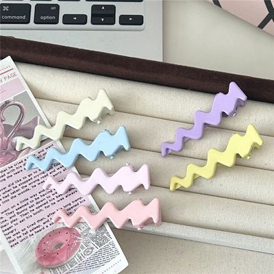 金属波浪发夹糖果色发夹波浪边夹头饰化妆发卡刘海夹鸭嘴夹发饰