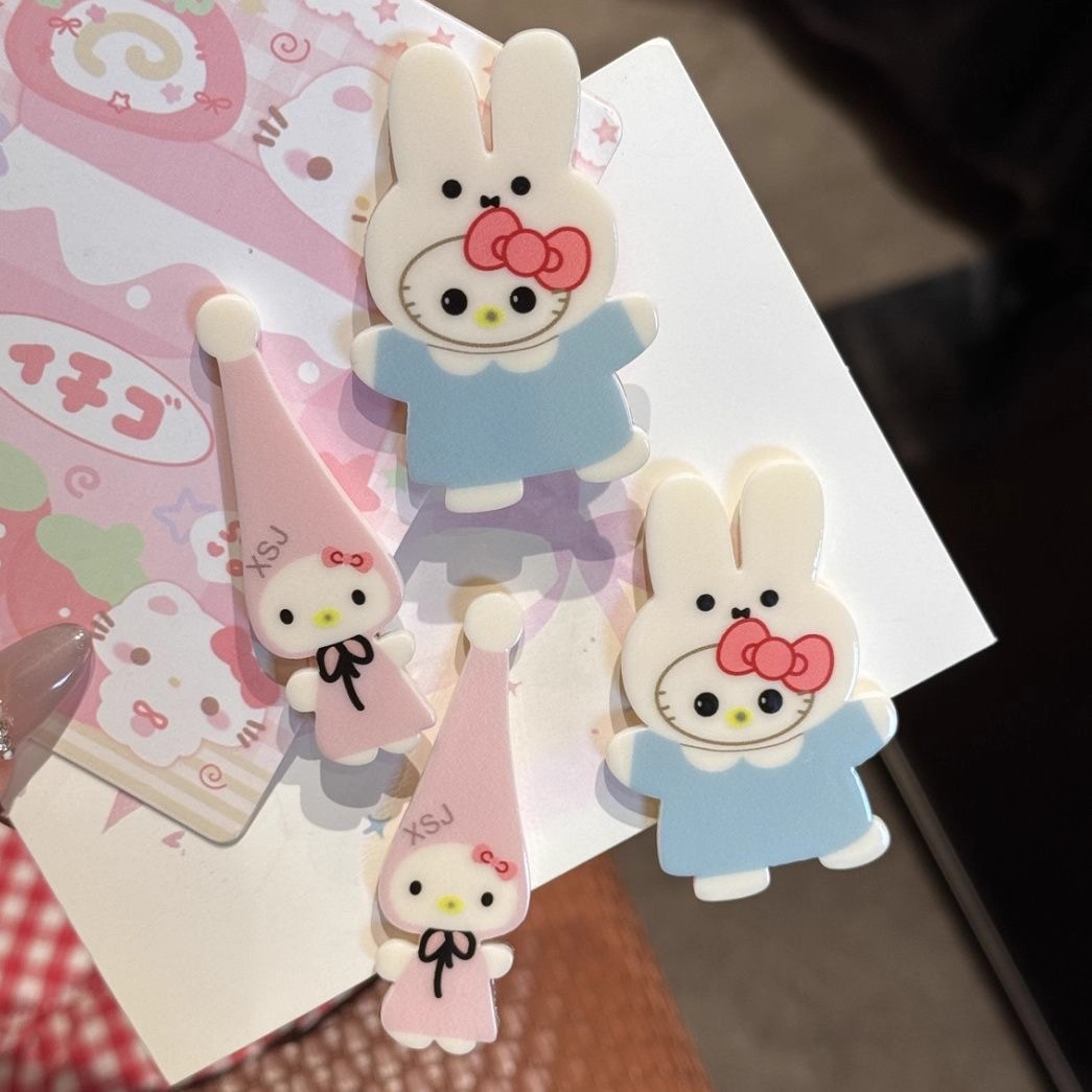 新款原创可爱的kitty发夹鸭嘴刘海碎发边夹学生甜妹配饰KT猫饰品