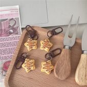 糖浆星星饼干钥匙扣可爱卡通真食玩包包挂件情侣闺蜜礼物配饰