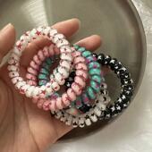 甜酷星星韩版 五角星无痕发绳学院风甜妹电话线发圈扎头发皮筋发饰