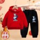 男童加绒赛罗奥特曼红色套装 特利迦全棉连帽卫衣裤 儿童过年两件套