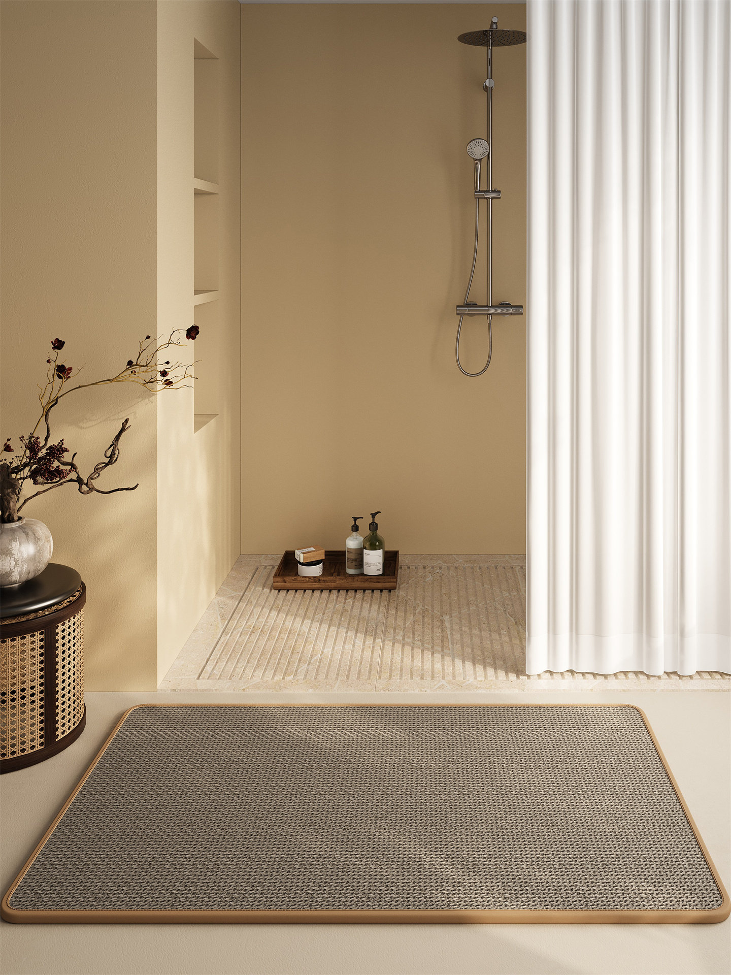 浴室防滑地垫子洗手卫生间耐脏吸水脚垫厕所门口可擦亚麻编制地毯,居家布艺,家用脚垫,淘宝优惠券,粉丝福利购,淘宝优惠卷