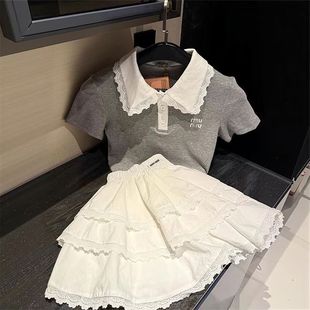 儿童春季 T恤宝宝甜美上衣 新装 洋气娃娃领打底杉女童时髦百搭长袖