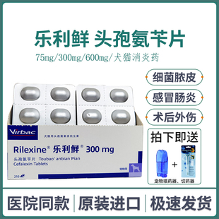 维克乐利鲜头孢氨苄片宠物犬猫细菌脓皮症感冒肠胃炎皮肤病消炎药