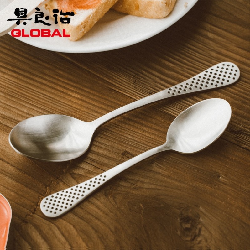 GLOBAL具良治日本进口不锈钢咖啡勺小茶匙甜品匙汤匙分餐勺前菜匙