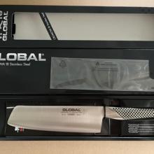 日本进口GLOBAL具良治防粘带坑中式不锈钢切菜刀切片刀G-81/G11