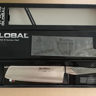 G11 日本进口GLOBAL具良治防粘带坑中式 不锈钢切菜刀切片刀G