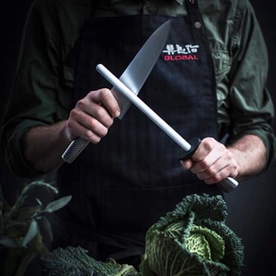 原装进口日本具良治GLOBAL家用厨房陶瓷磨刀棒细纹手持磨刀棍G45