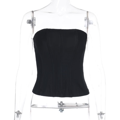 性感修身束腰抹胸吊带上衣