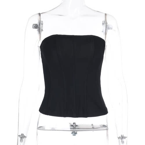 性感修身束腰抹胸吊带上衣