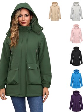 Detachable Hat Pie Overcomes Plush Coat可拆帽派克服加绒外套