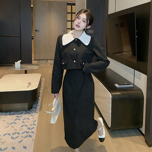 set性感撞色半身長(zhǎng)裙套裝 Sexy 女 skirt length contrasting half