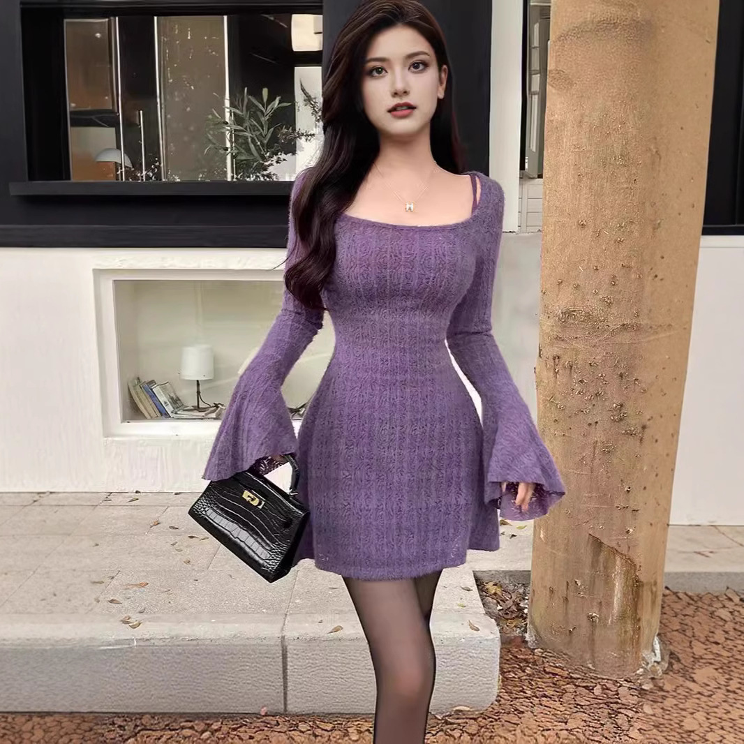 针织罩衫吊带连衣裙休闲套装女