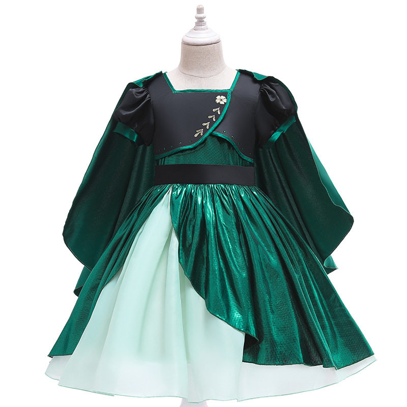 2021新款女童灰姑娘米奇安娜苏菲亚宝宝万圣诞节生日礼服连衣裙