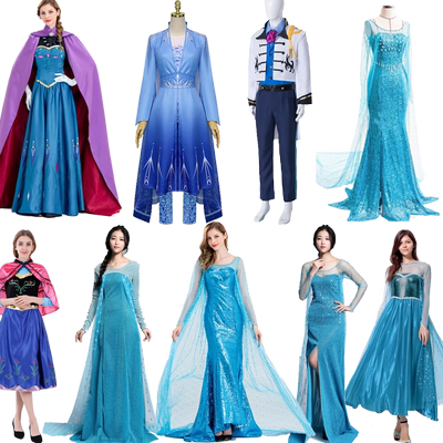 冰雪奇缘艾莎安娜公主礼服裙