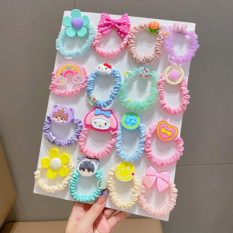 儿童卡通头绳可爱女童大肠发圈头饰女孩不伤发扎头彩色发圈发饰