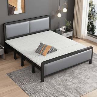 家用折叠床简易1.5米铁艺双人床出租房用1.2米加粗加厚单人铁架