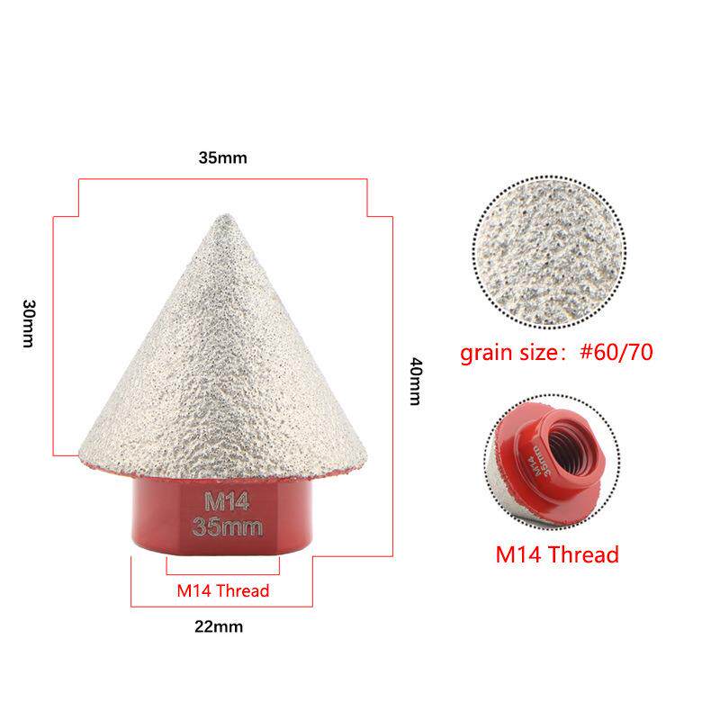 钎焊指型磨棒石倒角器英修边刀大理石开孔器金刚石圆头角磨机磨头