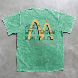 T恤男女百搭 街头复古水洗做旧重磅短袖 外贸尾货 限时清仓捡漏美式