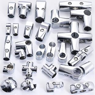 19253238不锈钢圆管分体加长三通四通二通弯头加厚连接件接头管接