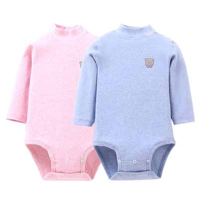 婴儿半高领包屁衣打底衫无骨弹力