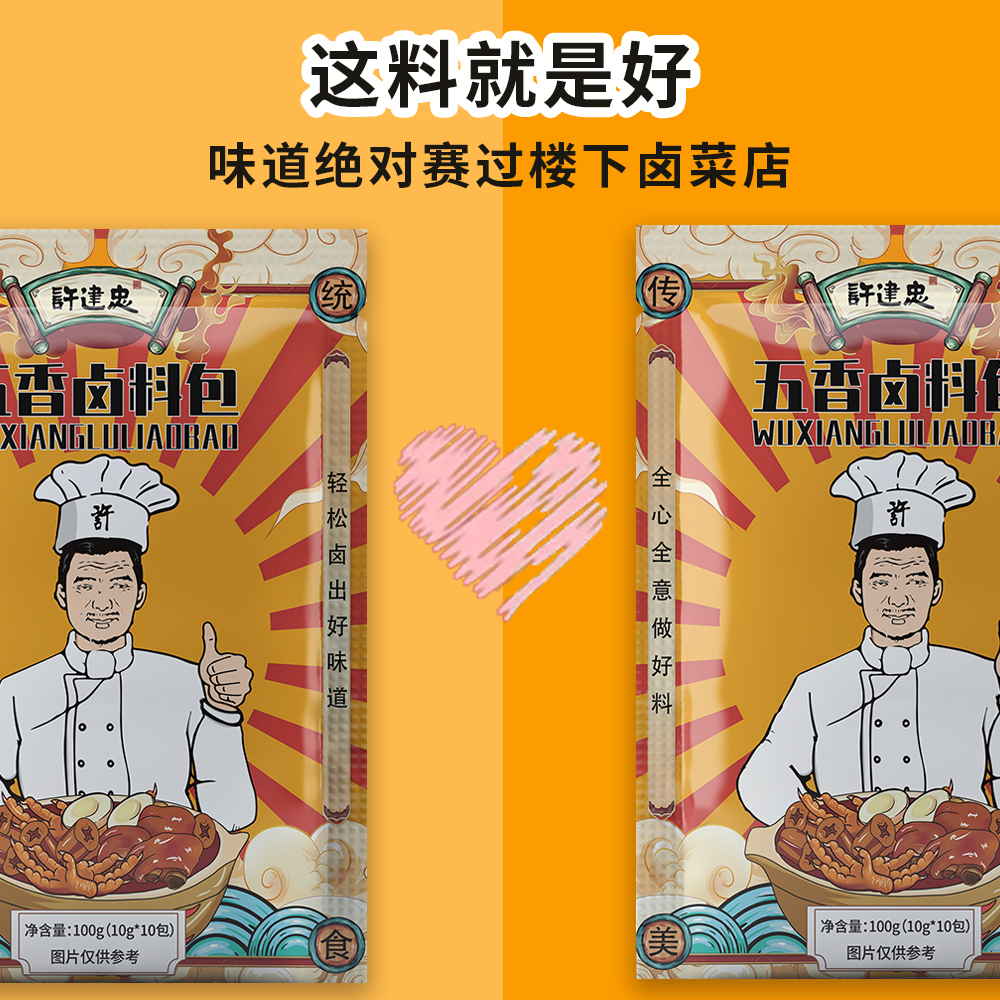 许建忠麻辣卤料包干料纱布袋酱汁组合五香卤肉卤蛋卤牛肉家用秘制